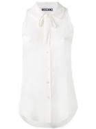 Moschino - Sleeveless Peter Pan Blouse - Women - Silk - 38, White, Silk