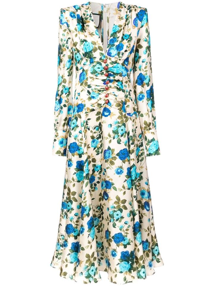 Gucci Floral Print Dress - White