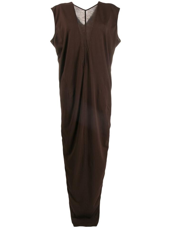Rick Owens Drkshdw Sleeveless Side Slit Dress - Brown