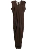Rick Owens Drkshdw Sleeveless Side Slit Dress - Brown