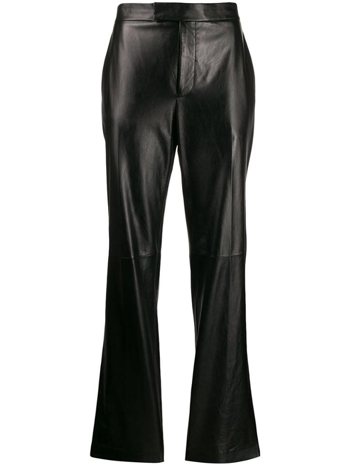 Helmut Lang Straight-leg Leather Trousers - Black