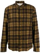 Acne Studios Textured Shadow Check Shirt - Brown