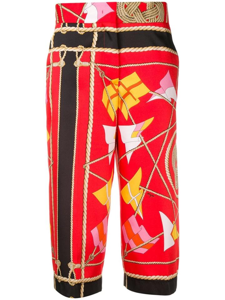 Msgm Sail Print Trousers - Red