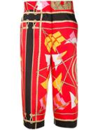 Msgm Sail Print Trousers - Red