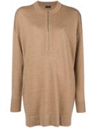 Joseph Oversized Zipped Sweater - Brown