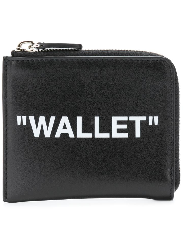 Off-white Contrast Zipped Wallet - Black