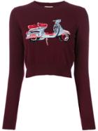 No21 Motorcycle Print Sweater - Red