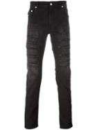 Love Moschino Distressed Slim Jeans, Men's, Size: 30, Black, Cotton/spandex/elastane