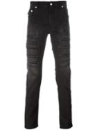 Love Moschino Distressed Slim Jeans, Men's, Size: 30, Black, Cotton/spandex/elastane