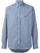 Etro Pinstriped Button Down Shirt, Men's, Size: 43, Blue, Cotton