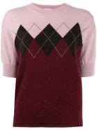 Ballantyne Short Sleeve Fine Knit Top - Pink