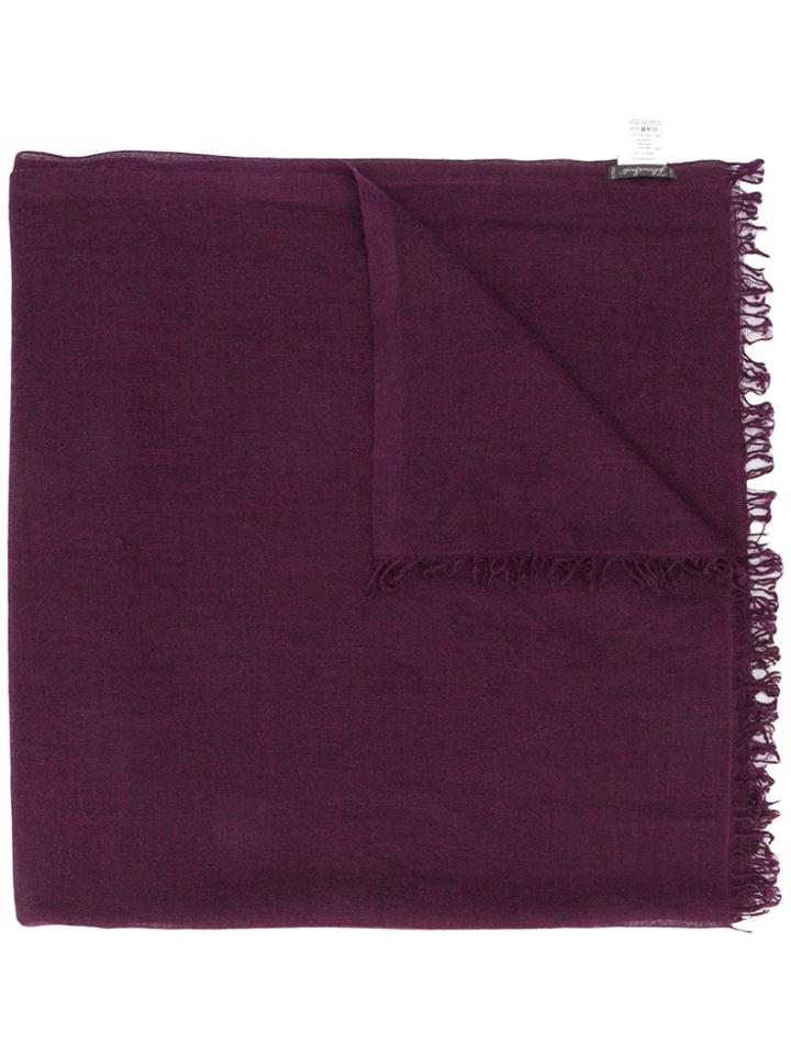 Faliero Sarti Textured Frayed Edge Scarf - Purple