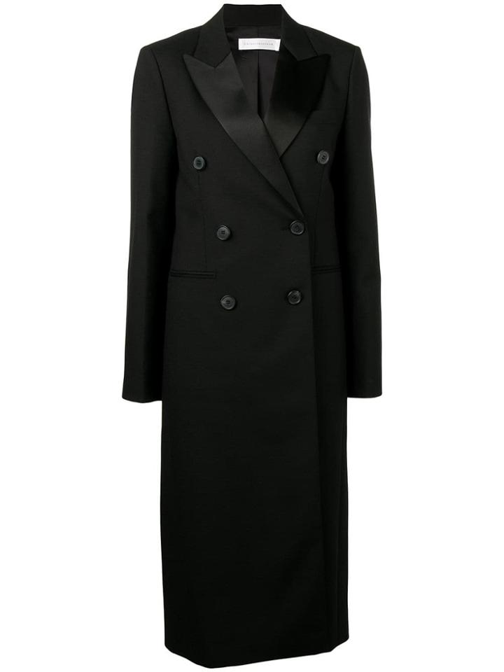 Victoria Beckham Double Breasted Midi Coat - Black