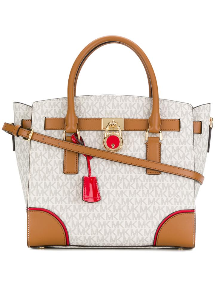 Michael Michael Kors Hamilton Large Logo Tote - Nude & Neutrals