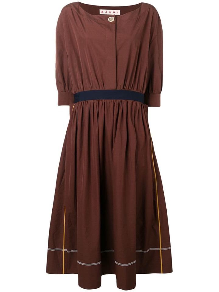 Marni Round Neck Dress - Brown
