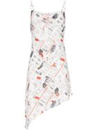 Miaou Helga Receipt Print Dress - White