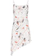 Miaou Helga Receipt Print Dress - White