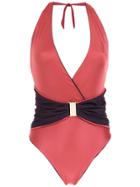 Brigitte Panelled Swimsuit - Red
