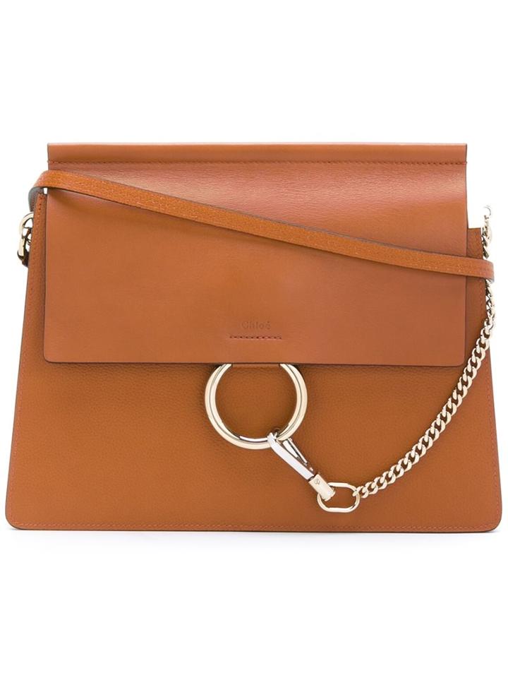 Chloé 'faye' Shoulder Bag, Women's, Brown, Calf Leather/calf Suede