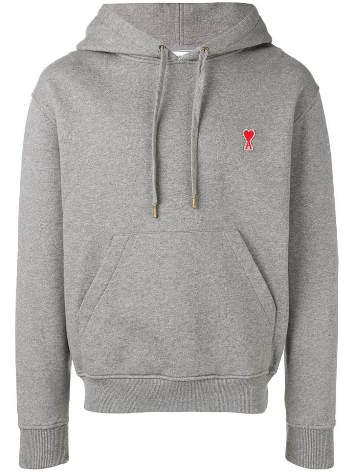 Ami Alexandre Mattiussi Hoddie Sweatshirt With Red Ami De Coeur Patch