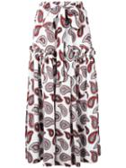 Paisley Print Maxi Skirt - Women - Silk - 42, White, Silk, Dodo Bar Or