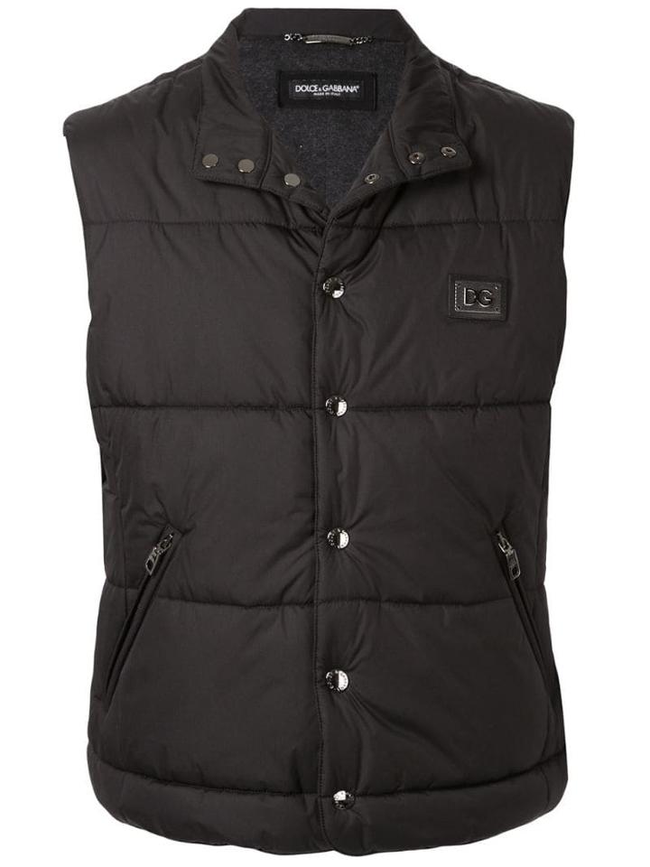 Dolce & Gabbana Logo Plaque Padded Vest - Black