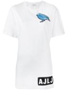 Au Jour Le Jour Sequined Bird T-shirt, Women's, Size: 38, White, Cotton/polyester