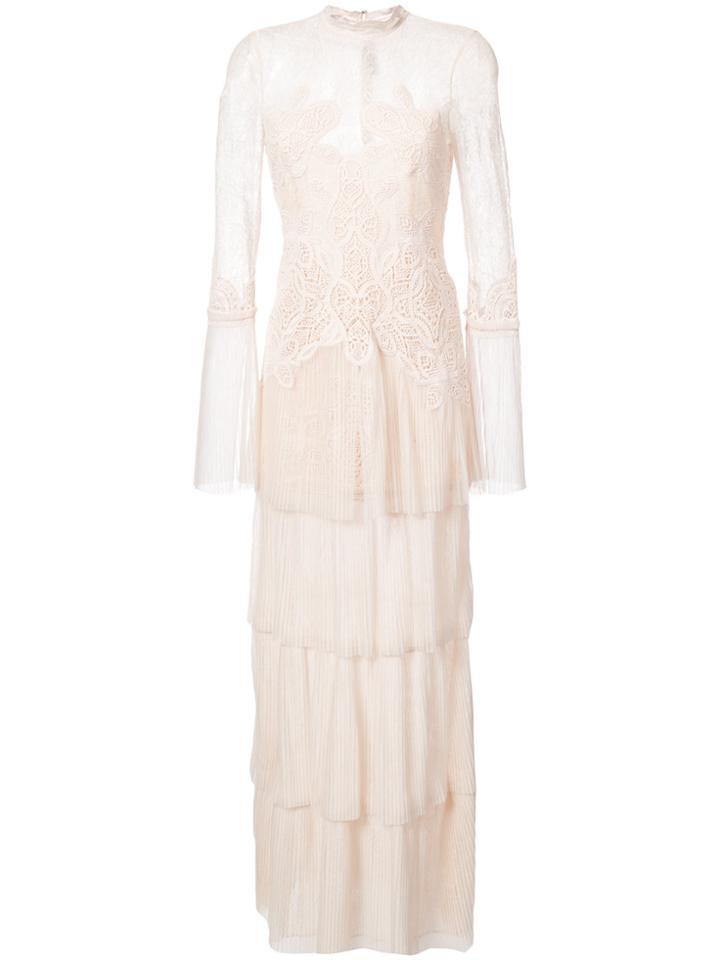 Jonathan Simkhai Lace Layered Gown - Pink & Purple