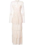Jonathan Simkhai Lace Layered Gown - Pink & Purple