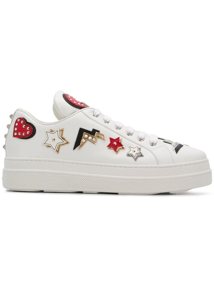 Prada Badge Patch Sneakers - White