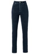 Amapô - High Waist Velvet Skinny Trousers - Women - Cotton/elastodiene - 44, Blue, Cotton/elastodiene