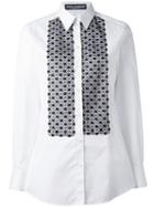 Dolce & Gabbana Embroidered Bib Shirt, Women's, Size: 40, White, Cotton/polyester