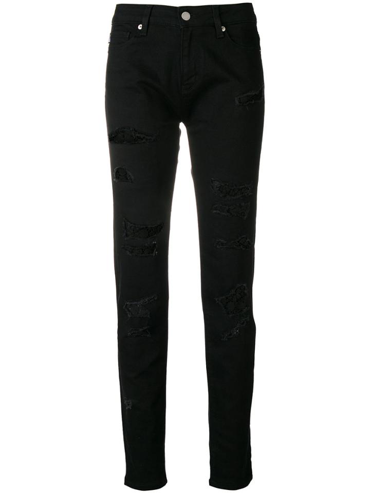 Love Moschino Distressed Skinny Jeans - Black