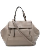 Tory Burch - Half-moon Satchel - Women - Leather - One Size, Women's, Grey, Leather