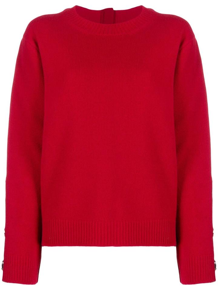 Nº21 Embellished Zipped Jumper - Red