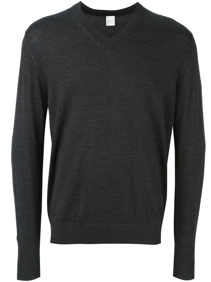 Paul Smith V-neck Sweater, Men's, Size: Xl, Grey, Merino