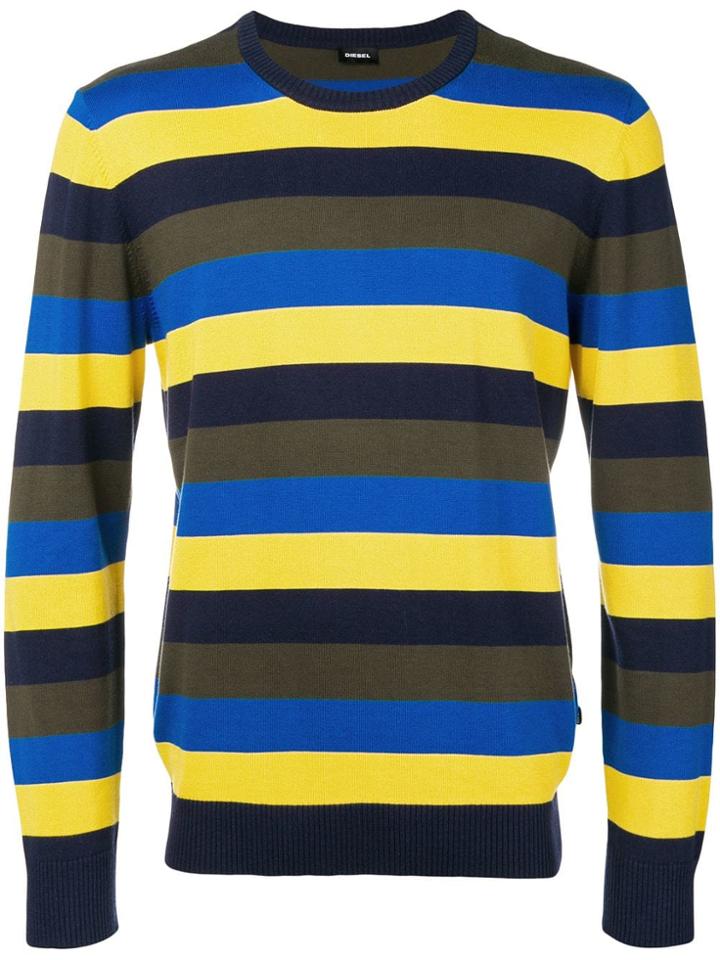 Diesel Striped Knit Sweater - Blue
