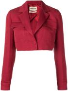 Roberto Cavalli Cropped Spencer Blazer Jacket - Red