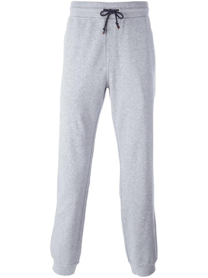 Brunello Cucinelli Tapered Track Pants, Men's, Size: 46, Grey, Cotton/polyamide