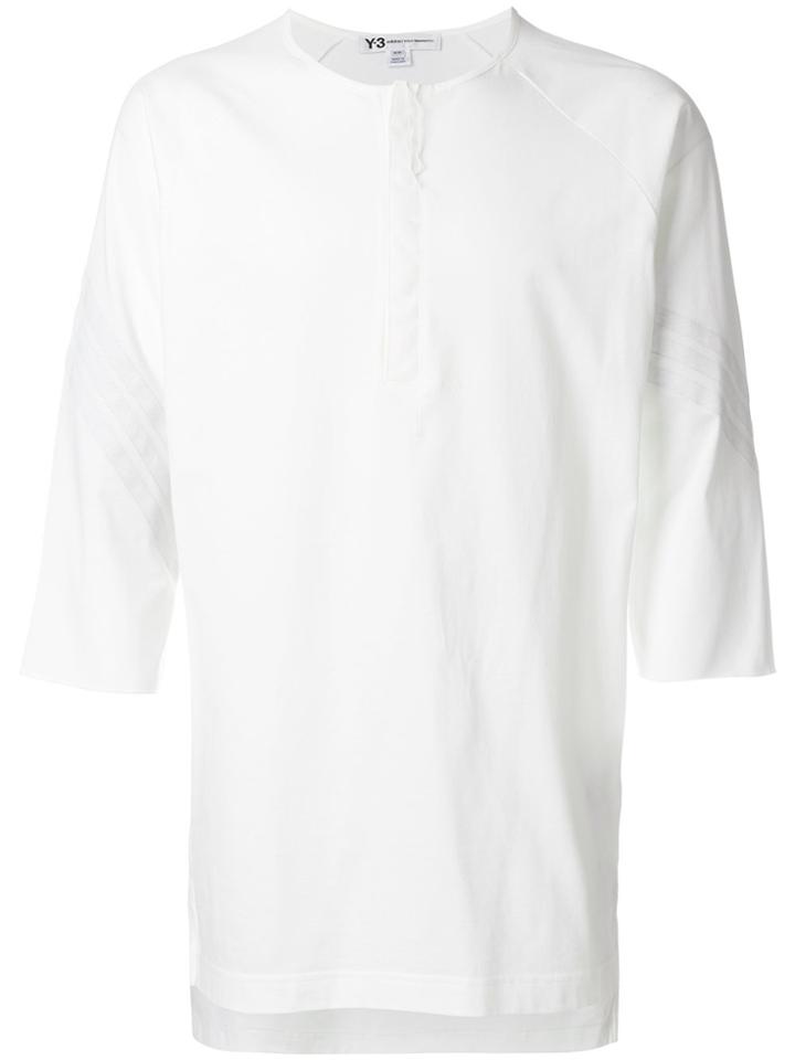 Y-3 3/4 Sleeve Top - White
