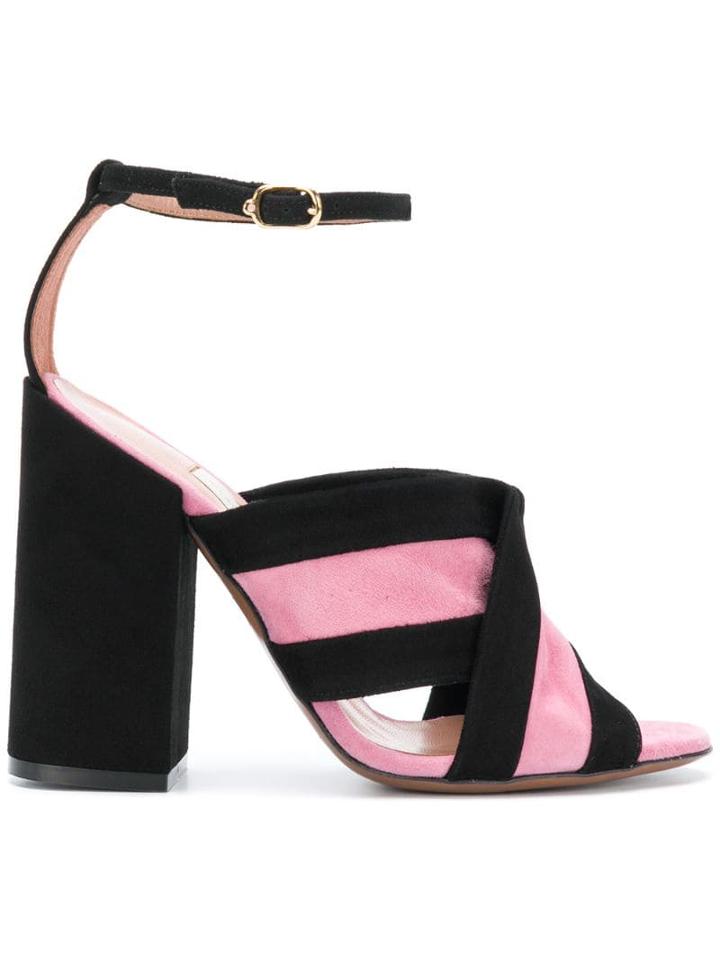 L'autre Chose Crossover Strap Sandals - Purple