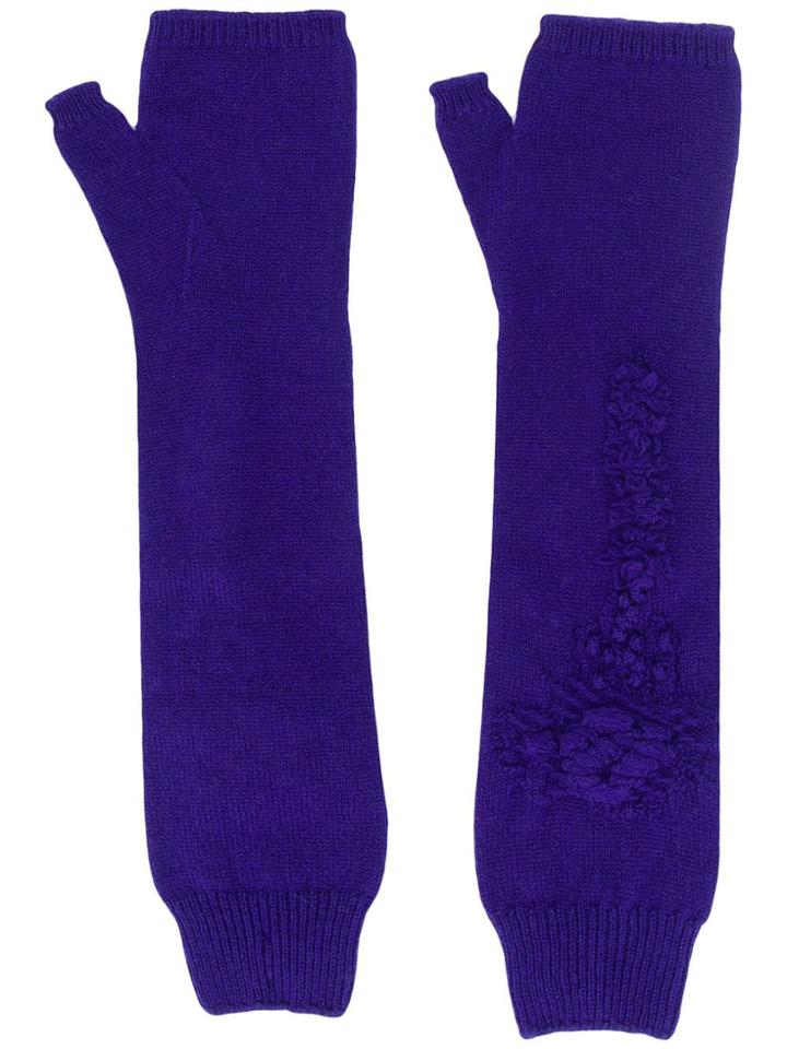 Barrie Thistle Patterned Gloves - Blue