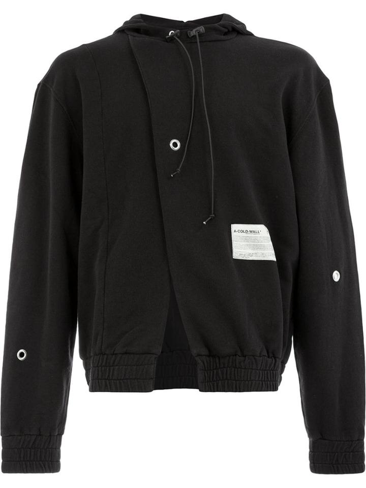 A-cold-wall* Front Slit Hoodie - Black