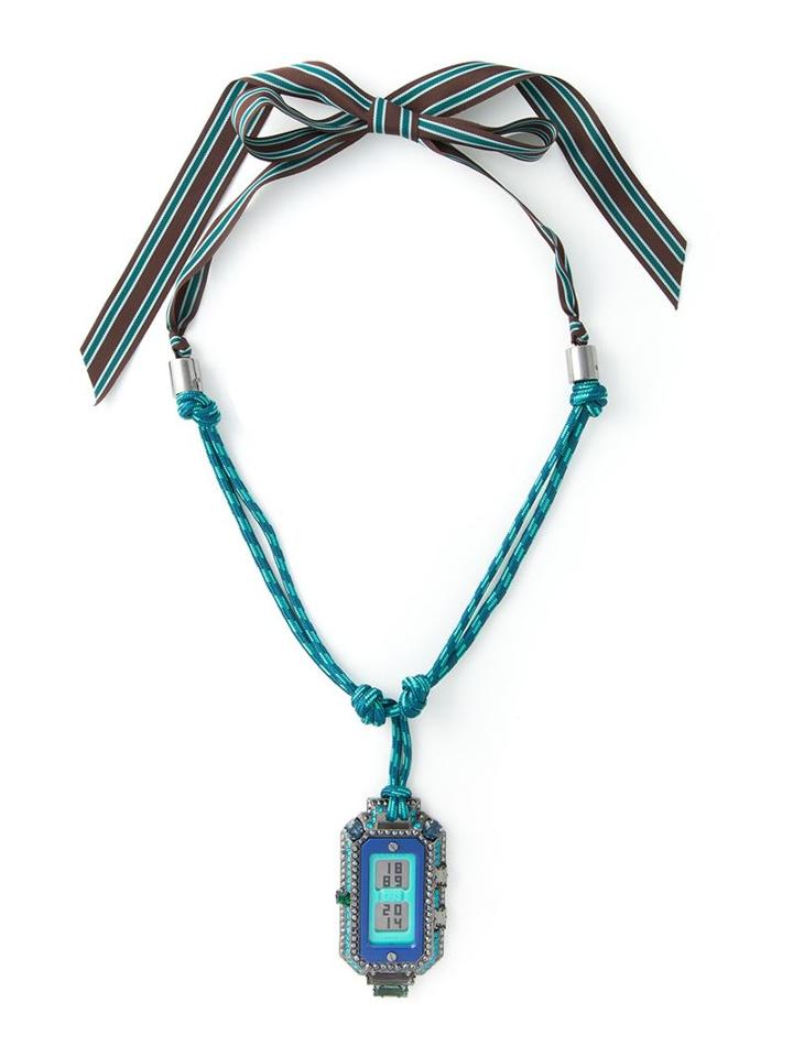Lanvin 'digital Time' Watch Necklace