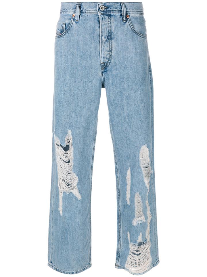 Diesel Distressed Loose-fit Jeans - Blue