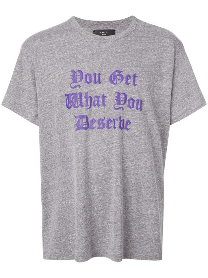 Amiri Slogan Embroidered T-shirt - Grey
