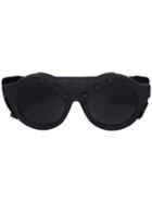 Kuboraum Industrial Style Round Sunglasses - Black