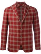 Tagliatore - Check Blazer - Men - Linen/flax/cupro/virgin Wool - 48, Red, Linen/flax/cupro/virgin Wool