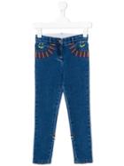 Stella Mccartney Kids Nina Rainbow Embroidered Jeans, Girl's, Size: 8 Yrs, Blue