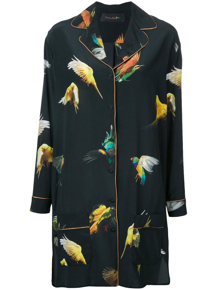 Romance Was Born - 'budgie' Pyjama Dress - Women - Silk - 14, Women's, Black, Silk
